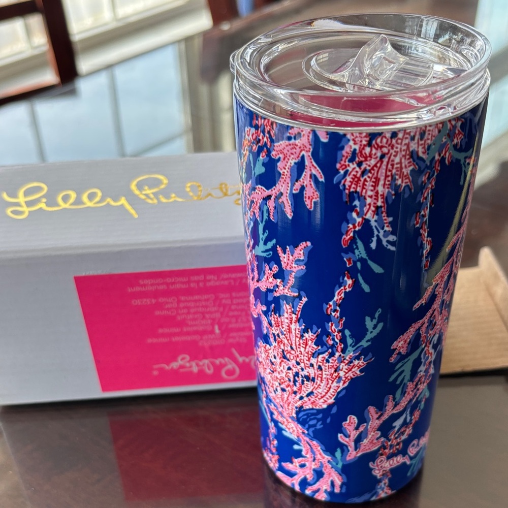 Lilly Pulitzer Vibrant Coral Tumbler NWT